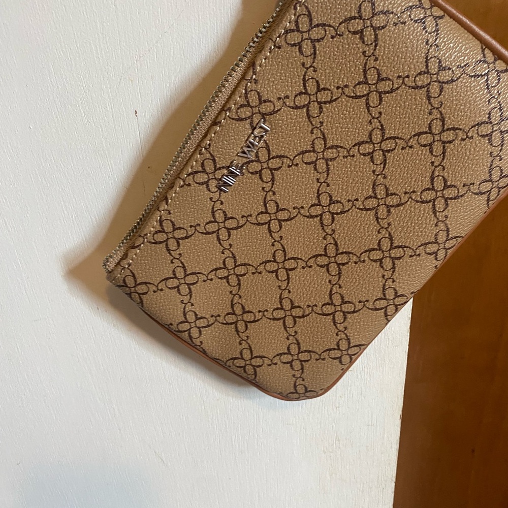 Nine West Tan Patterned Clutch